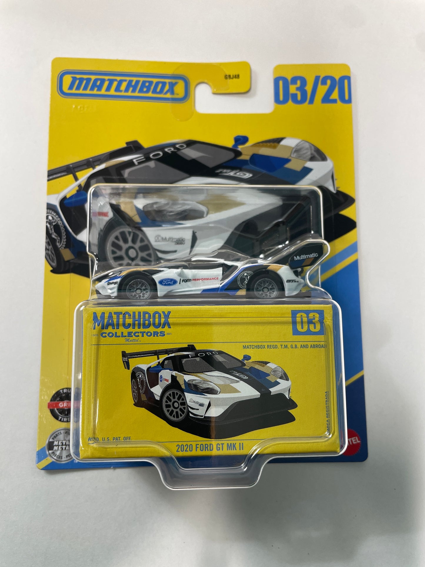 Matchbox Collectors 1/64 2020 Ford GT MK II White - HVW11