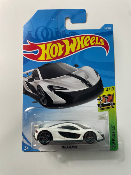 Hot Wheels 1/64 McLaren P1 White & Black - Damaged Card