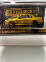 Inno64 1/64  Nissan GT-R (R34) Top Secret Malaysia Diecast Expo 2024 Special Edition Gold