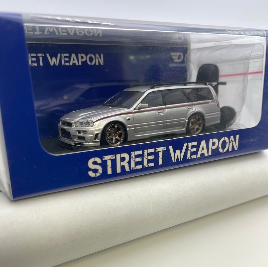 1/64 Street Weapon Nissan Stagea R34 Nismo Silver