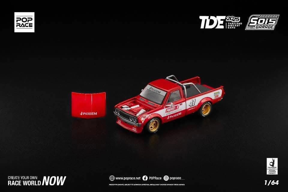 Pop Race 1/64 2025 Thailand Diecast Expo Pandem Datsun 620 Red