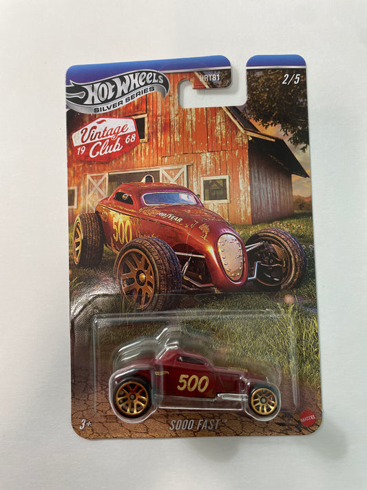 Hot Wheels 1/64 Silver Series Vintage 1968 Club Sooo Fast Red - JKY32