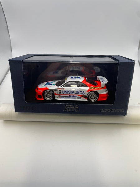 Ebbro 1/43 Nissan Skyline Unisia Jecs (R33) JGTC 1998 n3 White -Damaged Box (Read Description)