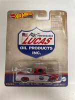 Hot Wheels 1/64 Pop Culture Vintage Oil Custom  ‘62 Chevy Pickup Red - Damaged Card (read desc.)