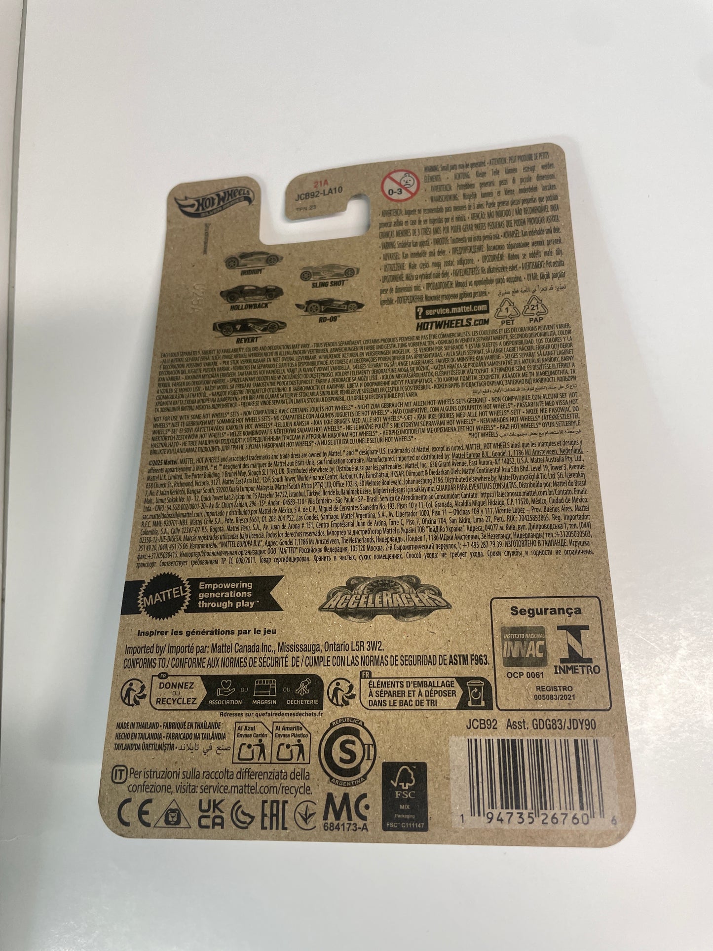 Hot Wheels 1/64 Silver Series Acceleracers Iridium Silencerz Grey/Purple -JCB92 (Euro Card) -Damaged Box