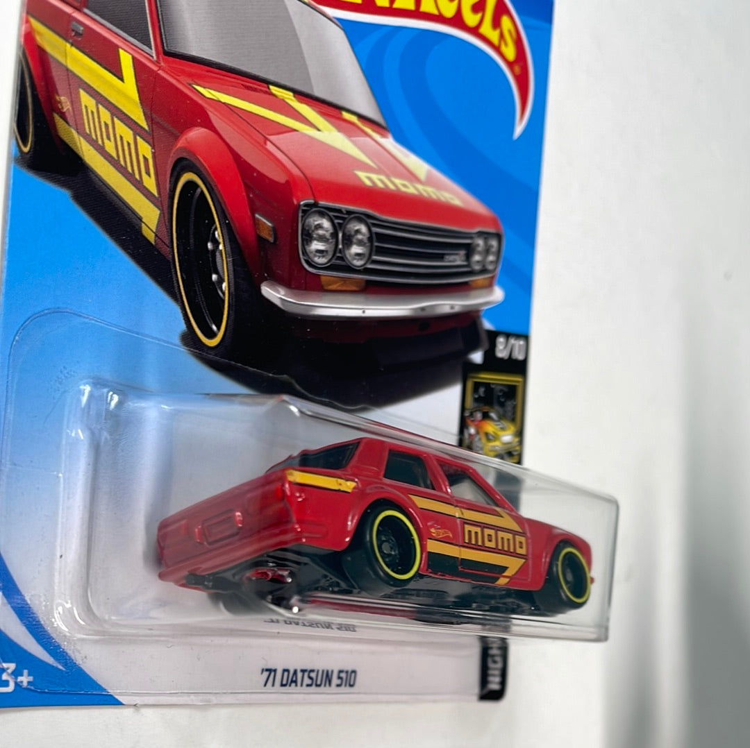 Hot Wheels 1/64 ‘71 Datsun 510 Momo Red - Damaged Box