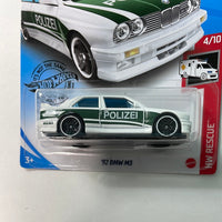 Hot Wheels 1/64 ‘92 BMW M3 Polizei White & Green