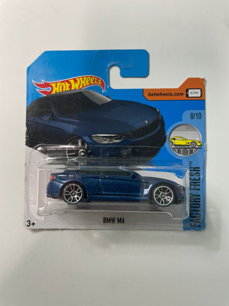 Hot Wheels 1/64 BMW M4 Short Card Blue - Damaged Card