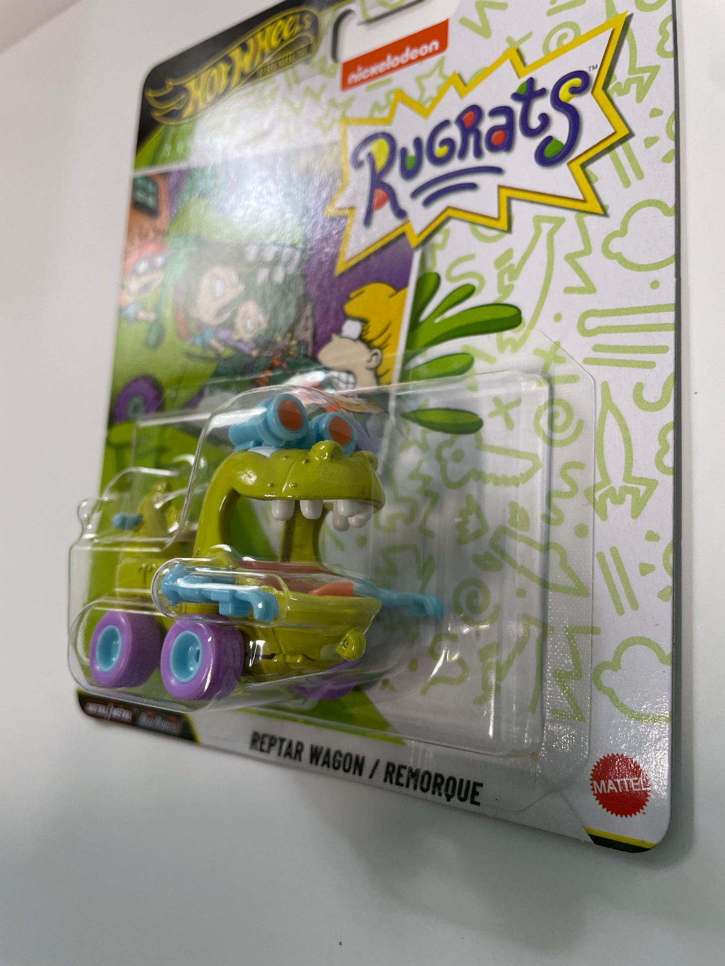 Hot Wheels 1/64 Pop Culture Rugrats Reptar Wagon/ Remorque Green JHW87