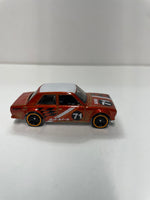 *Loose* Hot Wheels 1/64 Datsun Bluebird 510 n71 Orange & White