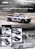 Inno64 1/64 Nissan Sunny Hakotora Pick Up Truck "Inazuma Work" #23 Silver & Black