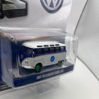 *Green Machine Chase* Greenlight 1/64 V-Dub 1964 Volkswagen  Samba Bus White & Blue
