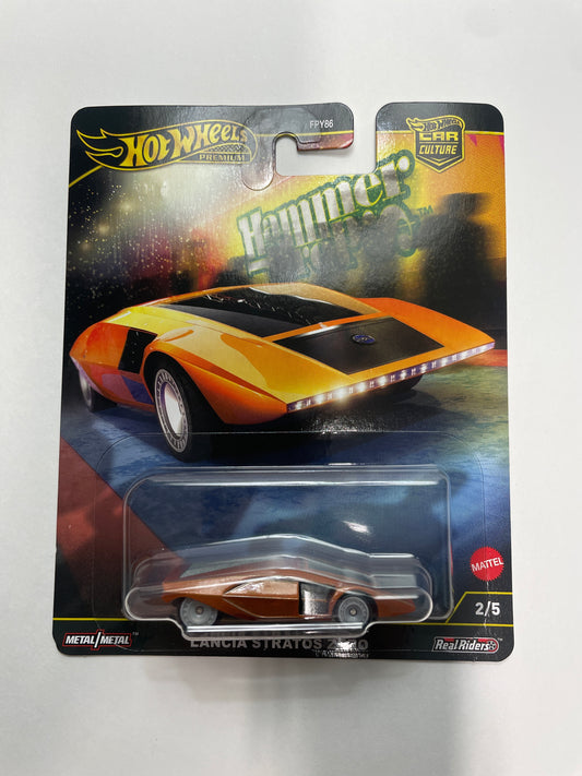Hot Wheels 1/64 Car Culture Hammer Drop Lancia Stratos Zero Orange - HRV77 - Damaged Box