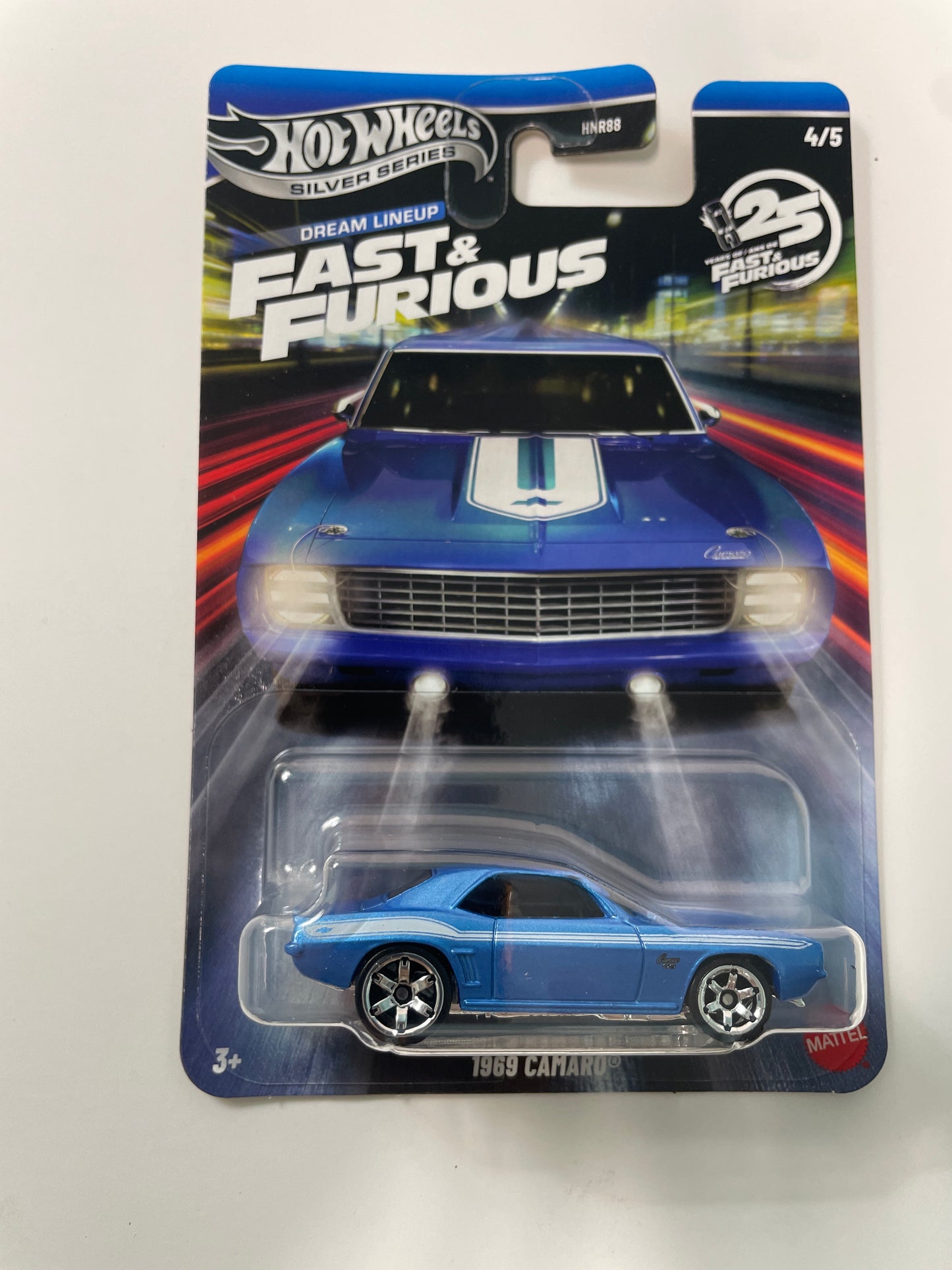 Hot Wheels 1/64 Silver Series Dream Lineup Fast & Furious 1969 Camaro Blue - JKX13