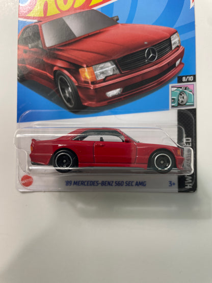 Hot Wheels 1/64 ‘89 Mercedes- Benz 560 Sec AMG Red - Damaged Card