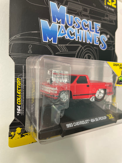 Muscle Machines 1/64 1993 Chevrolet 454 SS Pickup Red - Damaged Card