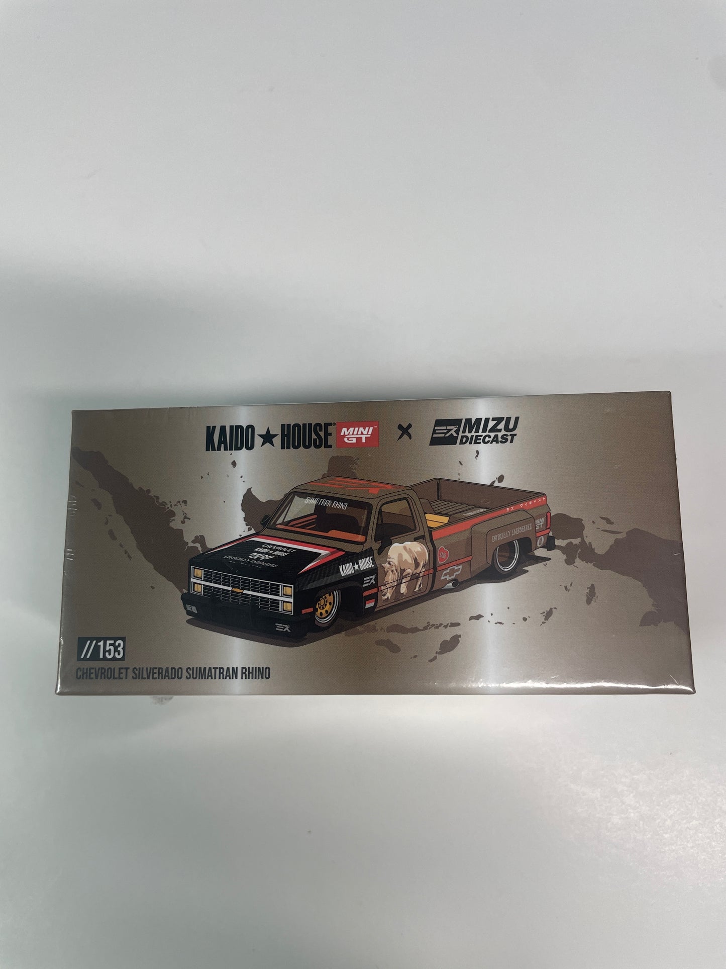 Mini GT x Kaido House 1/64 Chevrolet Silverado “Sumatran Rhino” KAIDO x MIZU Diecast Brown