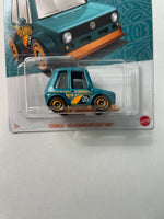 Hot Wheels 1/64 Pearl & Chrome Tooned Volkswagen Golf MKI Teal & Gold