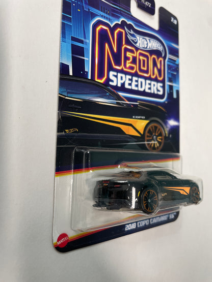 Hot Wheels 1/64 Neon Speeders 2018 Copo Camaro SS Black & Orange