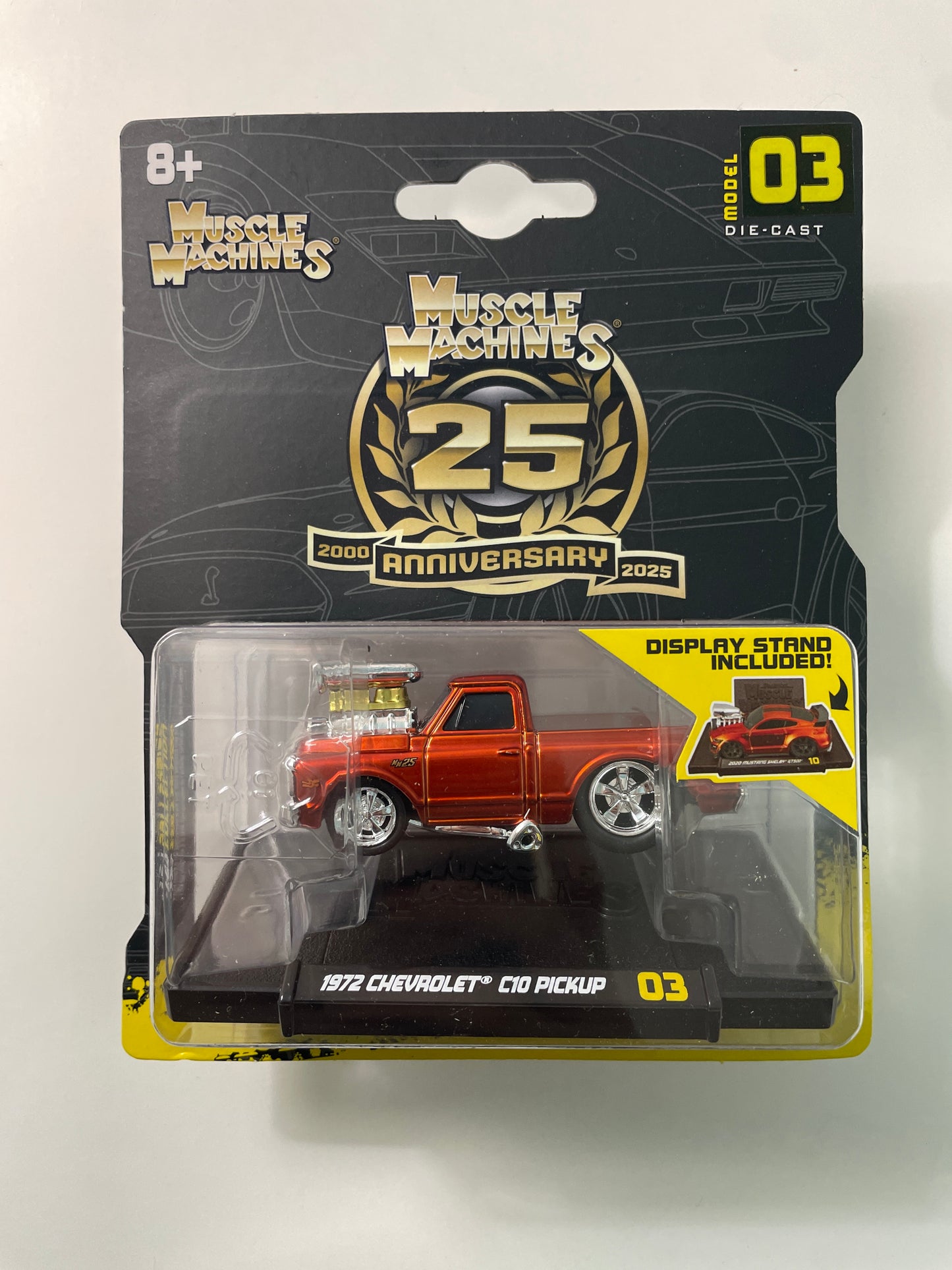 Maisto Muscle Machines 1/64 1972 Chevrolet C10 Pickup Orange Metallic - 15536-15567 - Damaged Box