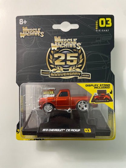 Maisto Muscle Machines 1/64 1972 Chevrolet C10 Pickup Orange Metallic - 15536-15567 - Damaged Box