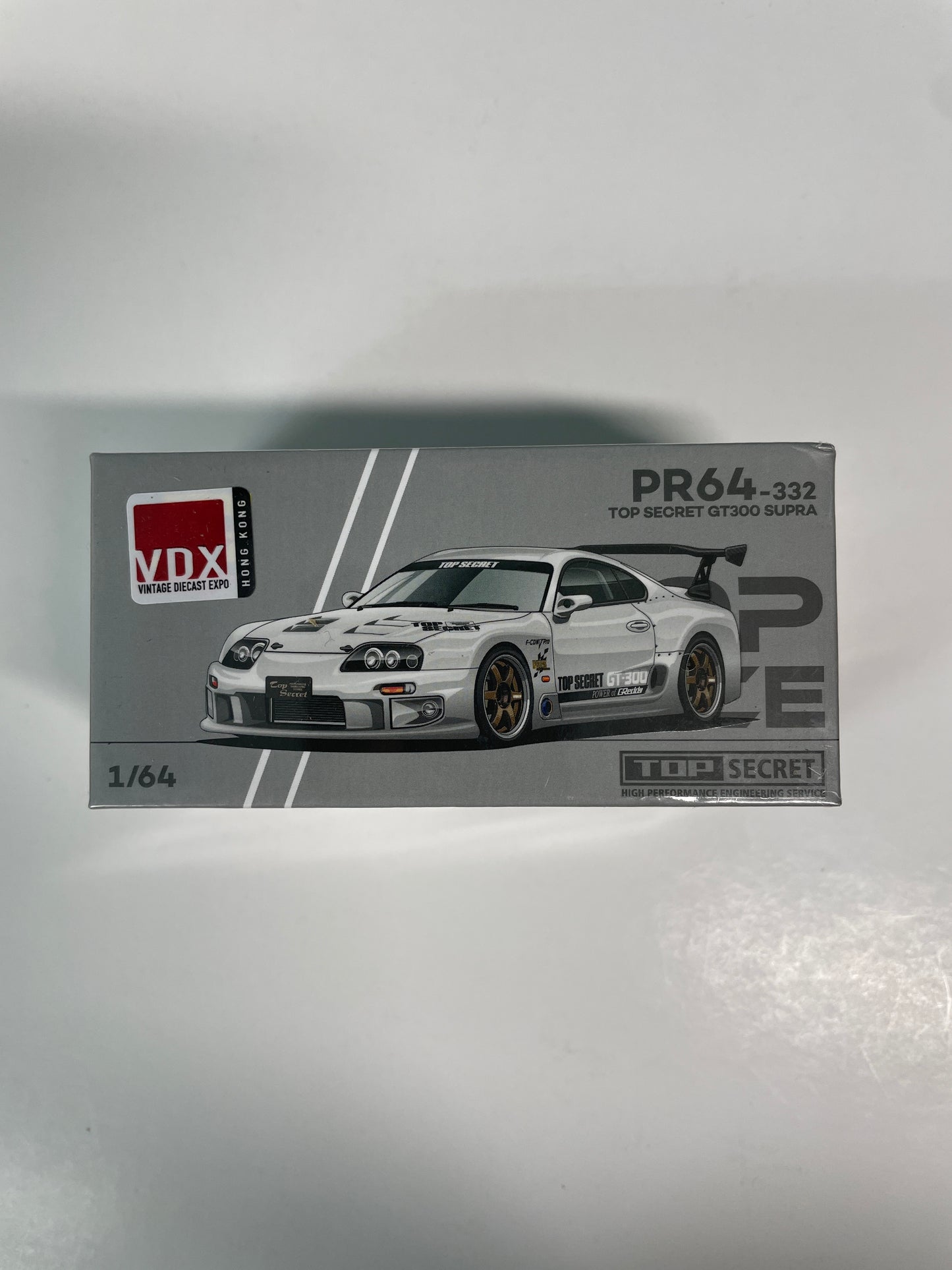 Pop Race 1/64 Hong Kong Toycar Salon Exclusive Top Secret GT300 Toyota Supra Raw Metal