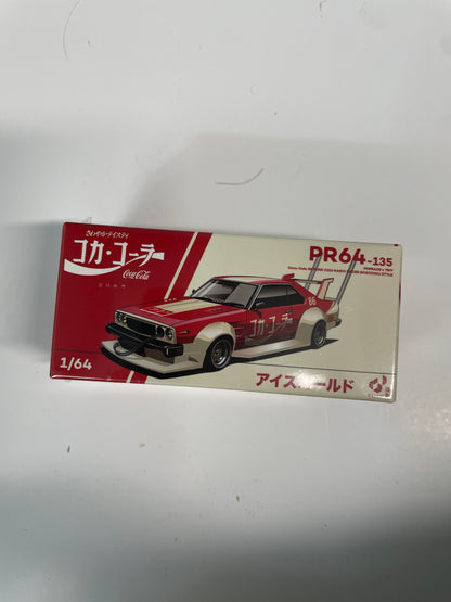 Pop Race x Tiny 1/64 Coca Cola Nissan Skyline C210 Kaido Racer (BOSOZOKU STYLE) Red - Pr64-0135