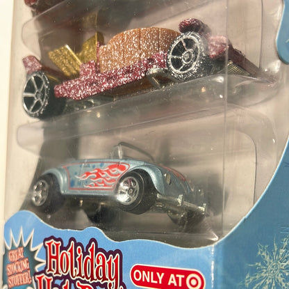Hot Wheels 1/64 Target Exclusive Multi-Pack Holiday Hot Rods ( Chevy Silverado, Hot Tub & Volkswagen Beetle)
