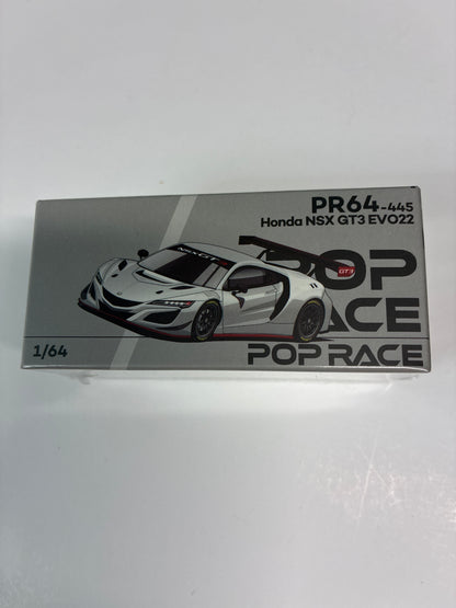 Pop Race 1/64 Honda NSX GT3 Evo22 Silver- PR64-0445