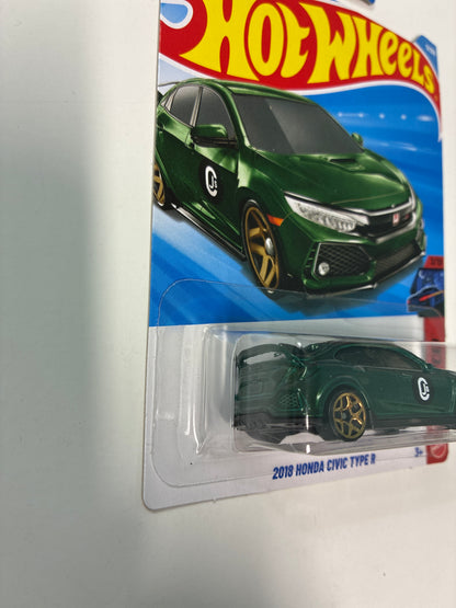 Hot Wheels 1/64 2018 Honda Civic Type R Green