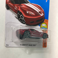 * Treasure Hunt* Hot Wheels 1/64 ‘11 Corvette Grand Sport Red (U.S. Card) - Damaged Card