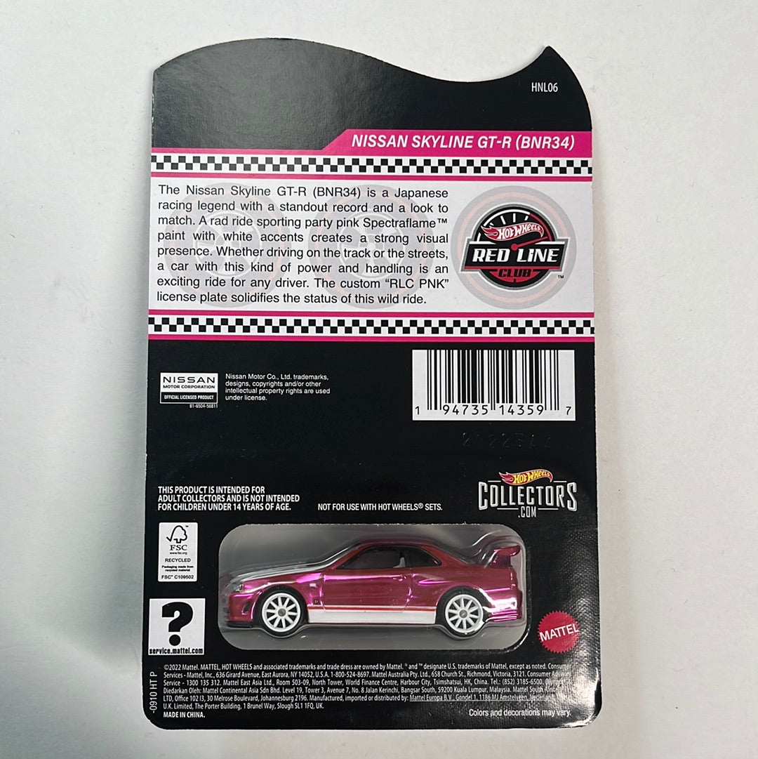 Hot Wheels RLC Nissan Skyline GT-R (BNR34) Pink