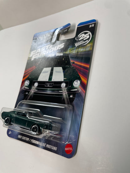Hot Wheels 1/64 Silver Series Dream Lineup Fast & Furious 1967 Custom/ Personnalisé Ford Mustang Green - JNK49