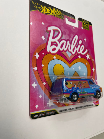 Hot Wheels 1/64 Pop Culture Barbie custom GMC Panel Van/ Fourgonnette GMC Personnalisee Blue - JHW98 - Damaged Box