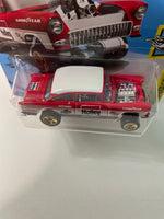 Hot Wheels 1/64 ‘55 Chevy Bel Air Gasser Short Card Red