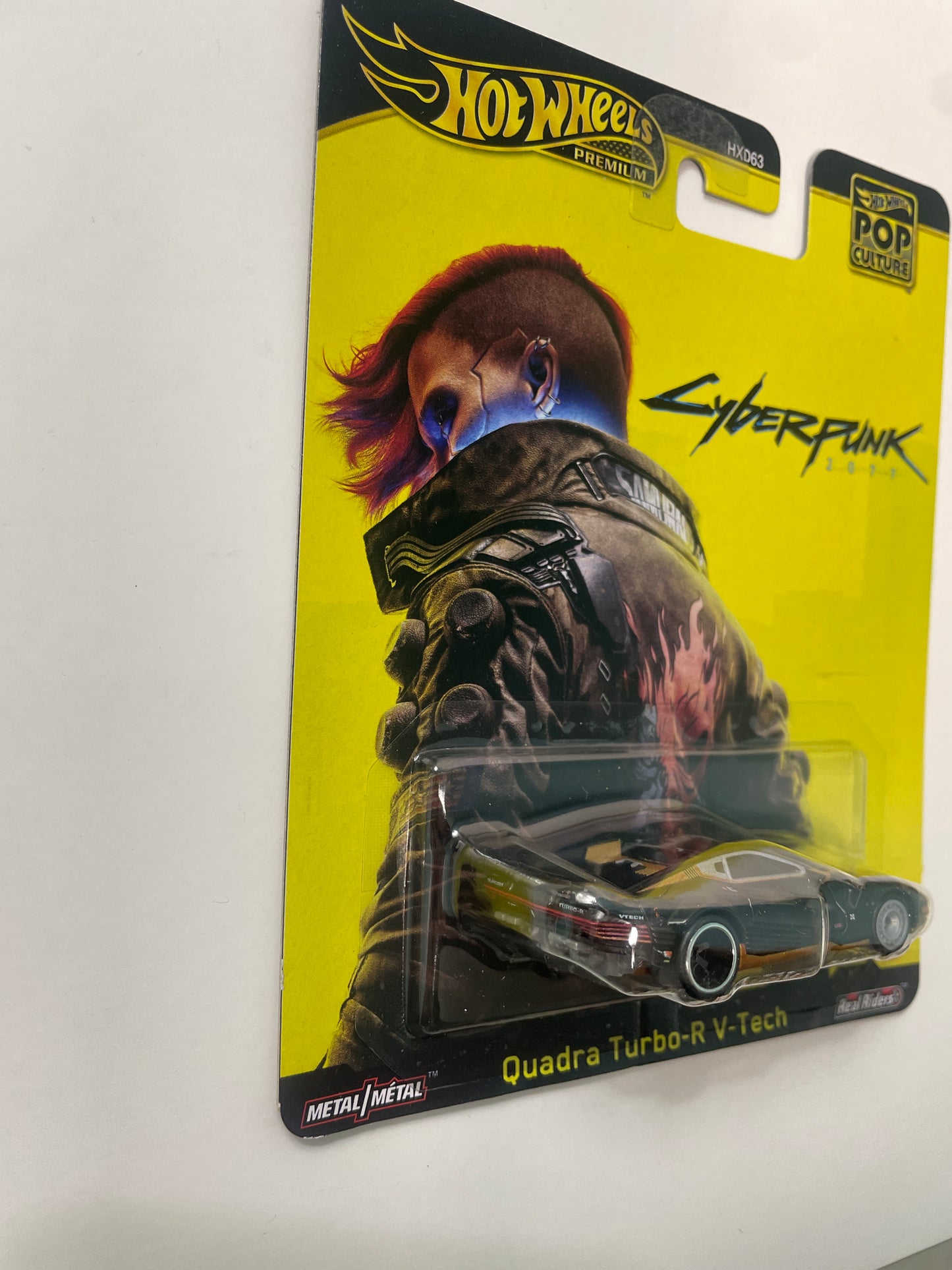 Hot Wheels 1/64 Pop Culture Cyber Punk 2077 Quadra Turbo-R V-Tech Black - JBL57 - Damaged Box