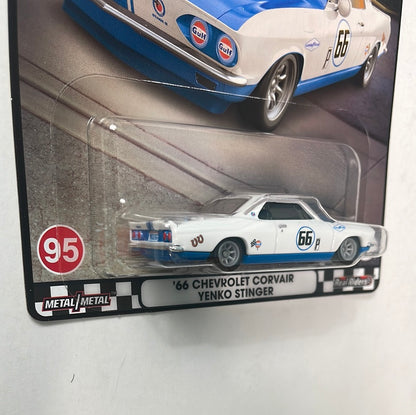 Hot Wheels 1/64 Boulevard Mix U ‘66 Chevrolet Corvair Yenko Stinger White & Blue