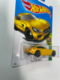 Hot Wheels 1/64 ‘15 Mercedes-Amg Gt Yellow - Damaged Card and Car