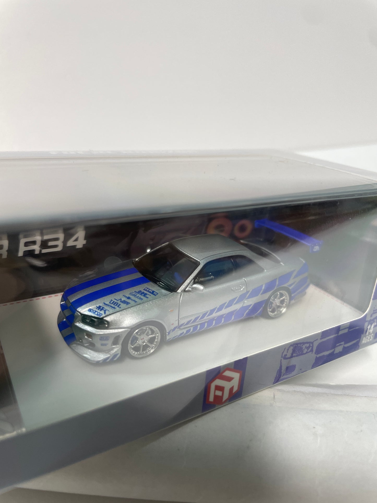 Focal Horizon 1/64 Nissan Skyline GTR R34 Silver & Blue