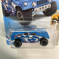 Hot Wheels 1/64 Treasure Hunt Humvee Blue - Damaged Card