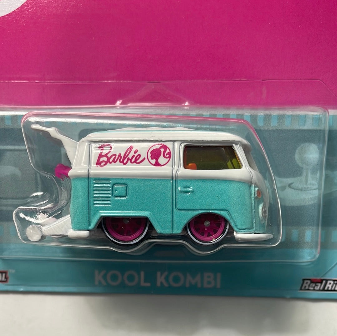 Hot Wheels 1/64 Pop Culture Barbie Kool Kombi White & Blue - Damaged card