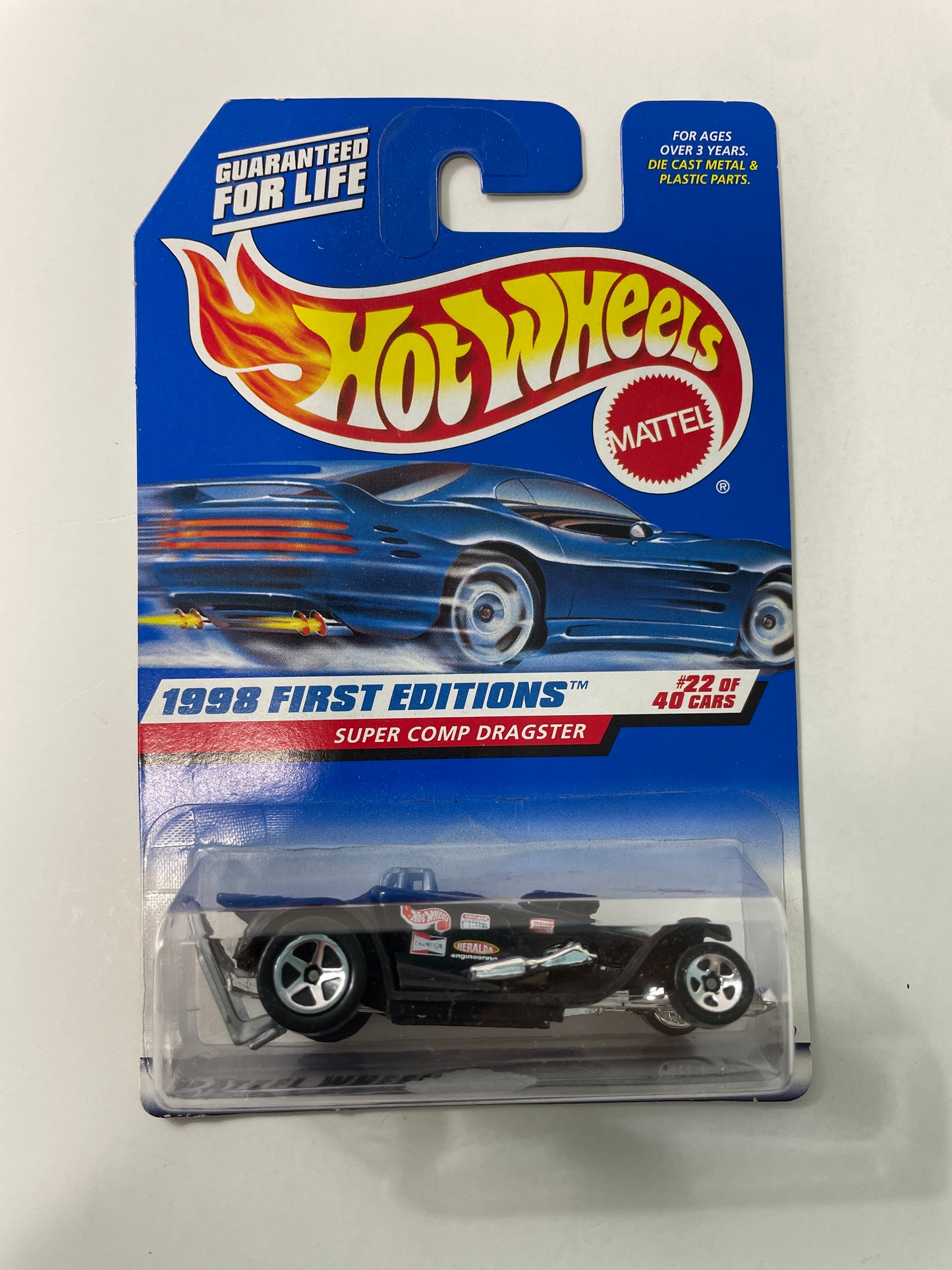 Hot Wheels 1/64 Super Comp Dragster Black - Damaged Box