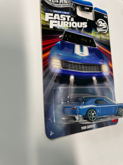 Hot Wheels 1/64 Silver Series Dream Lineup Fast & Furious 1969 Camaro Blue - JKX13