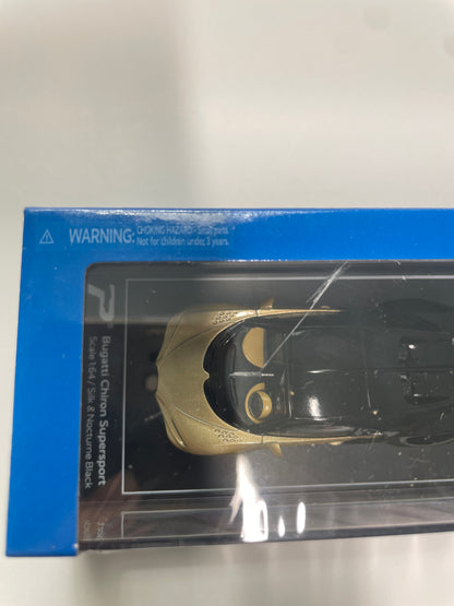 Postercars 1/64 n10 Bugatti Chiron Supersport Silk & Nocturne Black Hypercar League Collection - Damaged Box