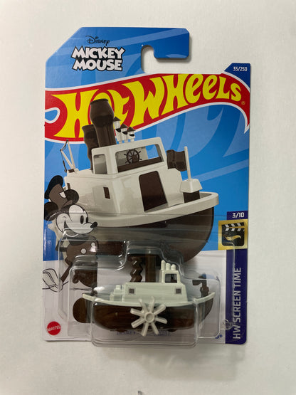 Hot Wheels 1/64 Mickey Mouse Disney Steamboat White & Brown