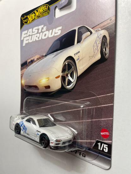 Hot Wheels 1/64 Fast & Furious Mix K Mazda RX-7 FD White - Damaged Card
