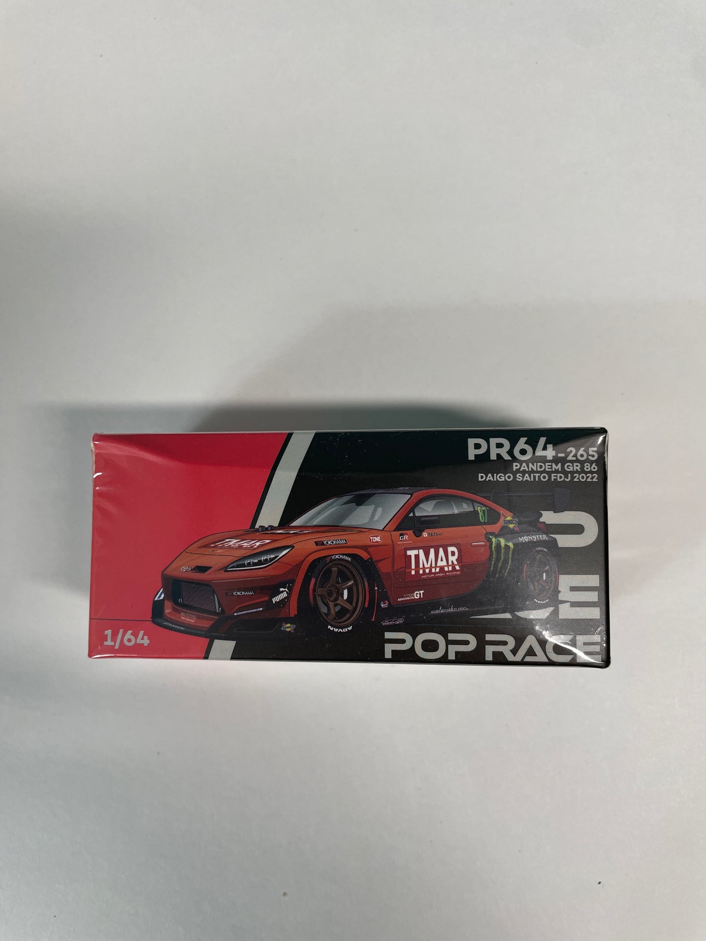 Pop Race 1/64 Pandem Toyota GR 86 Daigo Saito FDJ 2022 Red - PR64-0265 - Damaged Box