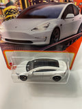 Matchbox 1/64 Tesla Model 3 White - Damaged Card