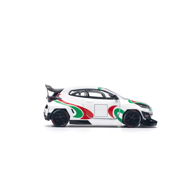 Pop Race 1/64 Toyota Pandem Gr Yaris Rally Livery White - PR64-136