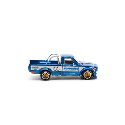Pop Race 1/64 Pandem Datsun 620 Blue New Tooling - PR64-0217